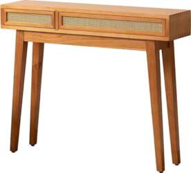 Slim Ash Wood Console Table, Side