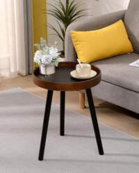Small Round Side Table, Solid Wood