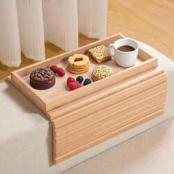Sofa Arm Tray, Foldable Bamboo Table