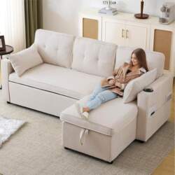 Sofa Bed with Sleep Function, L-Shaped