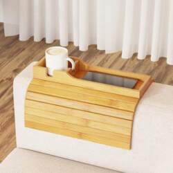 SpaceAid Bamboo Couch Cup Holder, Anti-Falling