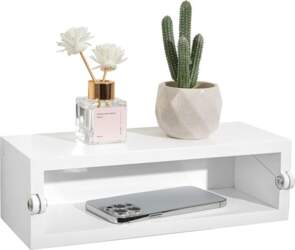 SUMGAR Bedside Table White Shelf Small