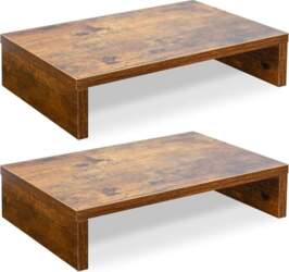 TEAMIX Monitor Stand, 2 Pack Rustic