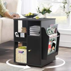 TooCust Rotating Side Table with Storage