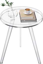 Transparent Acrylic Round Side Table Bedside