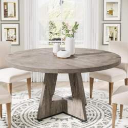 Tribesigns Round Dining Table Wood Kitchen