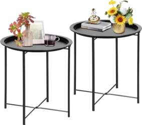 VECELO Set of 2 Black Round