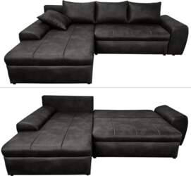 Vintage Corner Sofa with Sleep Function