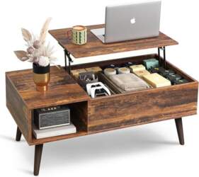 WLIVE Height-adjustable coffee table with storage