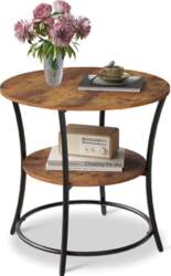 WLIVE Round Side Table, 2-Tier Coffee
