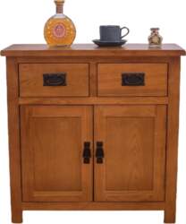 Wood Rustic Brown Storage Side Table