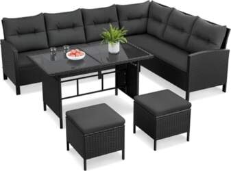 Yaheetech Polyrattan Lounge Including Corner Sofa