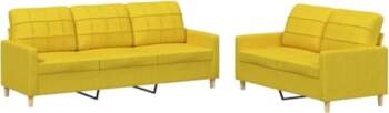 2-TLG. Modern Sofagarnitur & Couchgarnitur Hellgelb