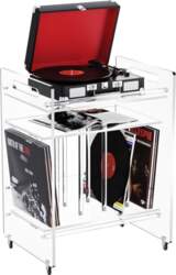 Acrylic Side Table, Turntable Stand, Record