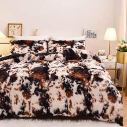 Aimuan Cow Pattern Fluffy Tie Dye