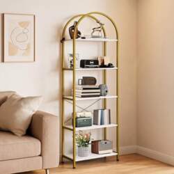 Arched Bookcase, 5 Levels Standing Shelf