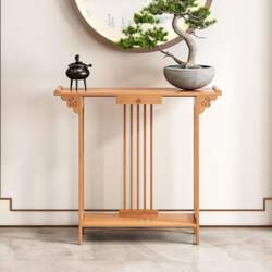 Bamboo Console Sofa Table, Narrow Long