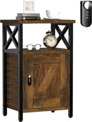 Bedside Table with Lockable Drawer, Bedside
