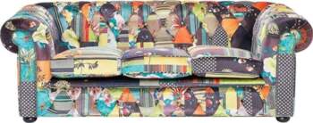 Beliani 3 Seater Fabric Sofa Patchwork