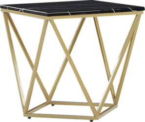 Beliani Modern Side Table Geometric Black