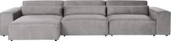 Beliani Modul 3-Sitzer Ecksofa Stoff grau