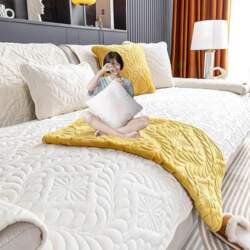 Chenille Sofa Cover Corner Sofa L