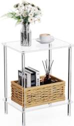 Clear Acrylic Side Table 2-Tier Side