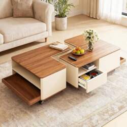 Coffee Table on Wheels, Set of