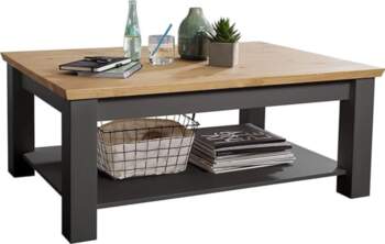 Coffee Table Solid Pine Grey Side