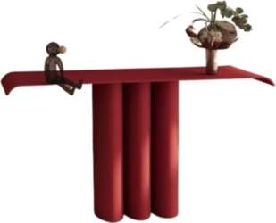 Console Table, Red Minimalist Side Table