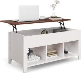 COSTWAY Coffee Table Height Adjustable, Sofa