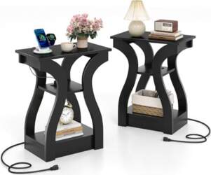 COSTWAY Side Table Set of 2