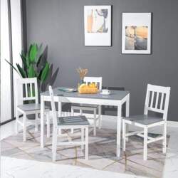Dining Set with 4 Chairs, 5-Piece