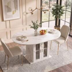 Dining Table Round Extendable Oval Dining