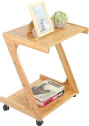 Ejoyous Bamboo Side Table on Wheels