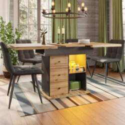 Extendable Dining Table, Telescopic Table with