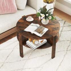 GIANTEX Round Coffee Table, Diameter 74
