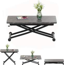 Height-Adjustable Extendable Coffee Table, 3-in-1 Multifunctional