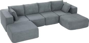 HOMCOM Corner Sofa with Sleep Function