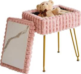 IBUYKE Rectangular Vanity Chair with Storage