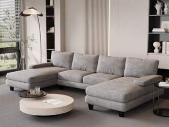 JUMMICO Corner Sofa with Sleep Function