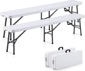 KAIHAOWIN 2 Pack White Plastic Folding