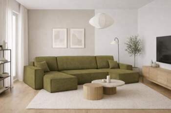 Kaiser Möbel, Corner Sofa with Sleep