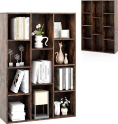 KOMFOTTEU Open Bookcase with 11 Compartments