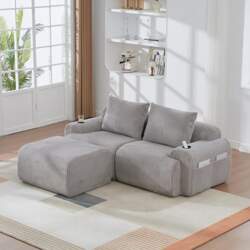 L Sofa with Sleep Function, Modular