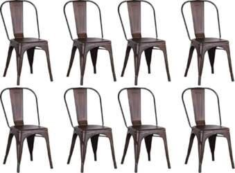 LANTUS Metal Dining Chairs with Backrest