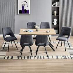 Lewe Dining Set Rectangular Wooden Dining