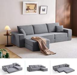 LINSY HOME Corner Sofa with Sleep