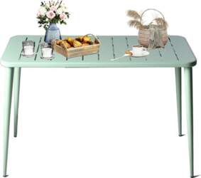 LOKKHAN Modern Rectangular Metal Dining Table