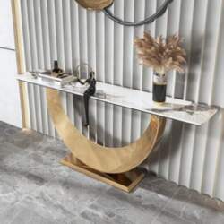 Marble Accent Console Sofa Table -